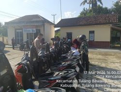 Polsek Tulang Bawang Tengah Terima Titipan Belasan Sepeda Motor dari Pemudik