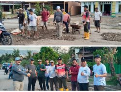 Nadirsyah Wakil Bupati Bersama Busroni Ketua DPRD Tubaba Dan Warga Gotong Royong Benahi Jalan Rusak Daya Murni–Karta Raharja‎