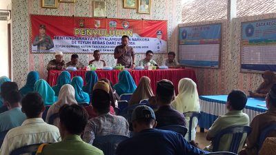 Kasat Res Nakroba Polres Tulang Bawang Barat Beri Penyuluhan Bahaya Narkoba di Tiyuh Bebas Dari Narkoba Tiyuh Gunung Katun Tanjungan