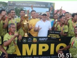 Kapolres Cup Hari Bhayangkara ke-80 Resmi Ditutup Wabup Syaiful Anwar : All Star Sragi dan SMA Al Huda Jati Agung Raih Gelar Juara