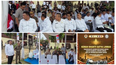 Kasat Pol PP Tubaba Mendampingi Wakil Bupati Hadiri Apel Pembukaan Kemah Bakti Satya Linmas & Pengukuhan Pengurus DPC ASLINMAS-ABPEDNAS Kota Bandar Lampung
